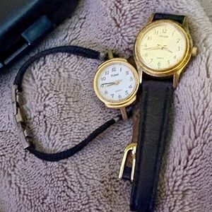 Elegant Gold and Black Women's Watch Set
